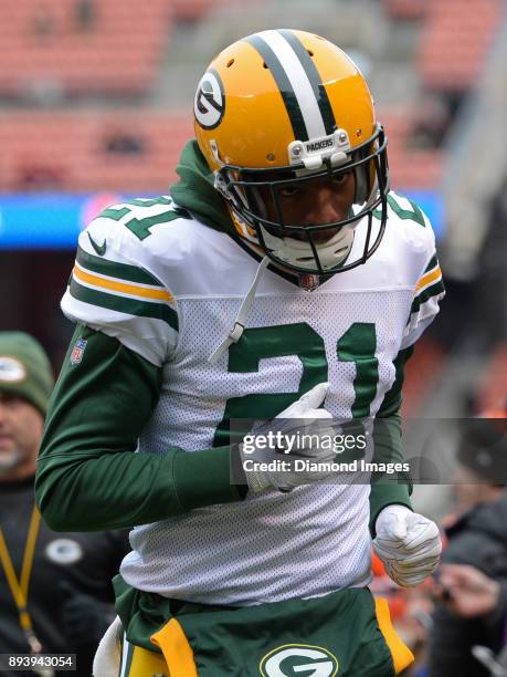 Safety Ha Ha Clinton-Dix of the Green Bay Packers runs off the field prior to a game on December 10, 2017 against the Cleveland Browns at FirstEnergy...