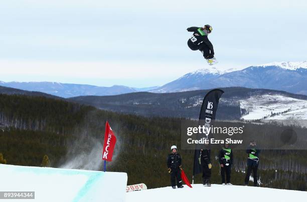 Spencer O'Brien of Canada competes in the women's snowboard Slopestyle Final during Day 4 of the Dew Tour on December 16, 2017 in Breckenridge,...