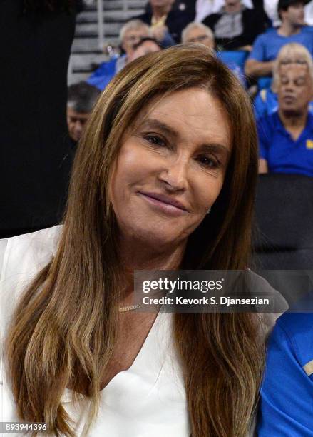 Caitlyn Jenner attends the UCLA Bruins and Cincinnati Bearcats college basketball game at Pauley Pavilion on December 16, 2017 in Los Angeles,...