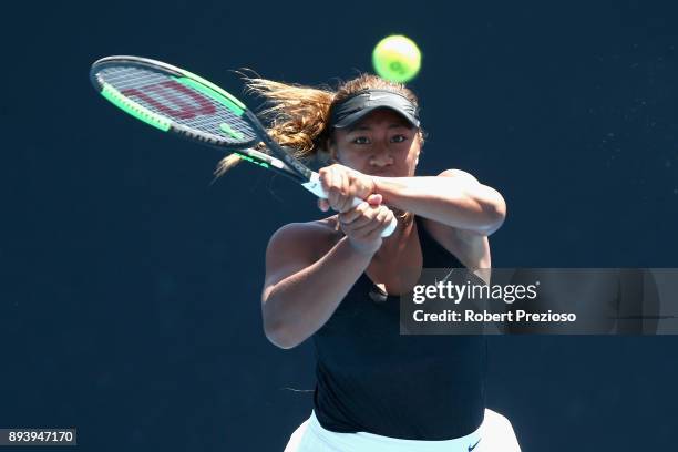 Destanee Aiava of Australia competes in her match against Tammi Patterson of Australia during the Australian Open December Showdown at Melbourne Park...