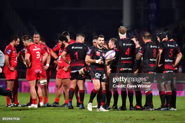 Jonathan Pelissie of Lyon during the European Rugby Challenge Cup match between Lyon OU and Stade Toulousain at Stade Gerland on December 16, 2017 in...