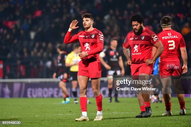 Romain Ntamack of Toulouse during the European Rugby Challenge Cup match between Lyon OU and Stade Toulousain at Stade Gerland on December 16, 2017...