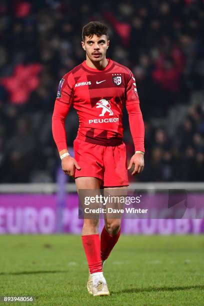 Romain Ntamack of Toulouse during the European Rugby Challenge Cup match between Lyon OU and Stade Toulousain at Stade Gerland on December 16, 2017...