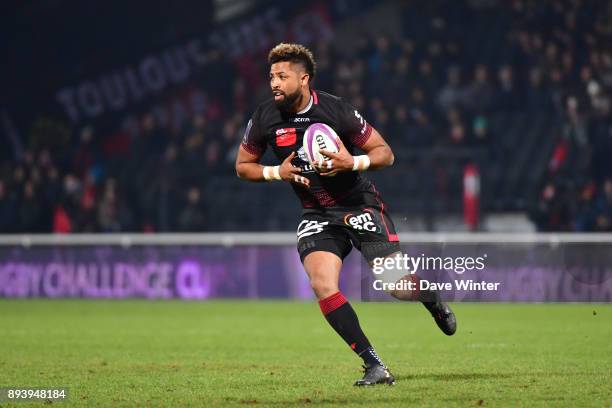 Delon Armitage of Lyon during the European Rugby Challenge Cup match between Lyon OU and Stade Toulousain at Stade Gerland on December 16, 2017 in...