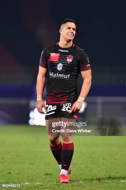 Adrien Seguret of Lyon during the European Rugby Challenge Cup match between Lyon OU and Stade Toulousain at Stade Gerland on December 16, 2017 in...