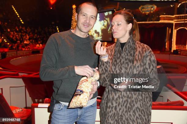 Lavinia Wilson and her boyfriend Barnaby Metschurat attend the 14th Roncalli Christmas Circus Premiere at Tempodrom on December 16, 2017 in Berlin,...