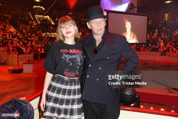 Ben Becker and his daughter Lilith Becker attend the 14th Roncalli Christmas Circus Premiere at Tempodrom on December 16, 2017 in Berlin, Germany.