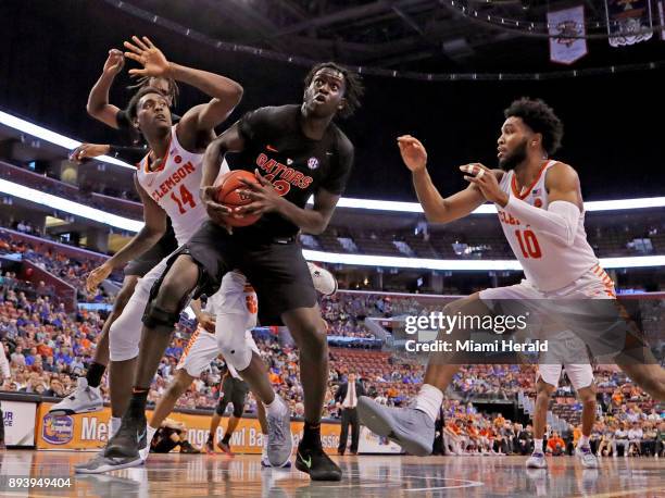 Florida's Gorjok Gak looks to shoot from under the basket in the second half against Clemson during the Orange Bowl Basketball Classic at the BB&T...