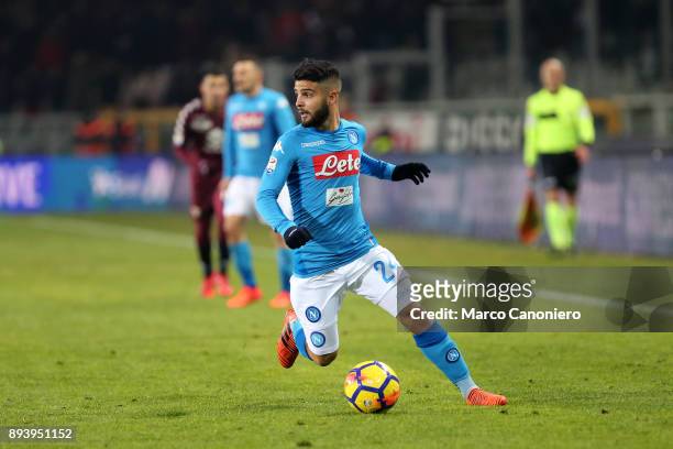 Lorenzo Insigne of Ssc Napoli in action during the Serie A football match between Torino Fc and Ssc Napoli. Ssc Napoli wins 3-1 over Torino Fc.