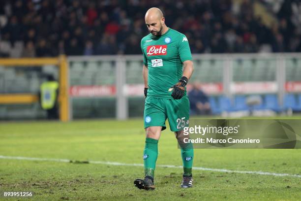 José Manuel Reina of Ssc Napoli during the Serie A football match between Torino Fc and Ssc Napoli. Ssc Napoli wins 3-1 over Torino Fc.