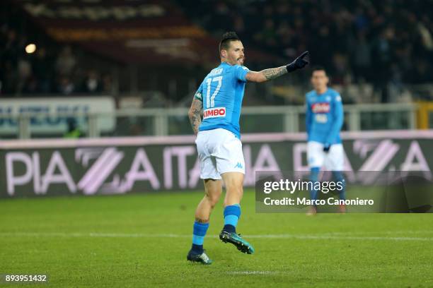 Marek Hamsik of Ssc Napoli celebrate after scoring 115th goal with Ssc Napoli reaching Diego Armando Maradona during the Serie A football match...