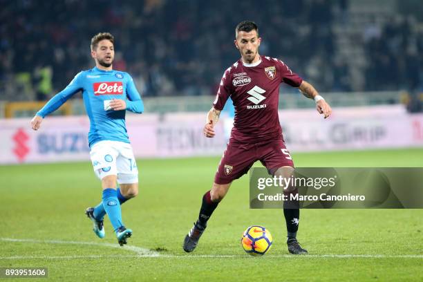 Mirko Valdifiori of Torino FC in action during the Serie A football match between Torino Fc and Ssc Napoli. Ssc Napoli wins 3-1 over Torino Fc.