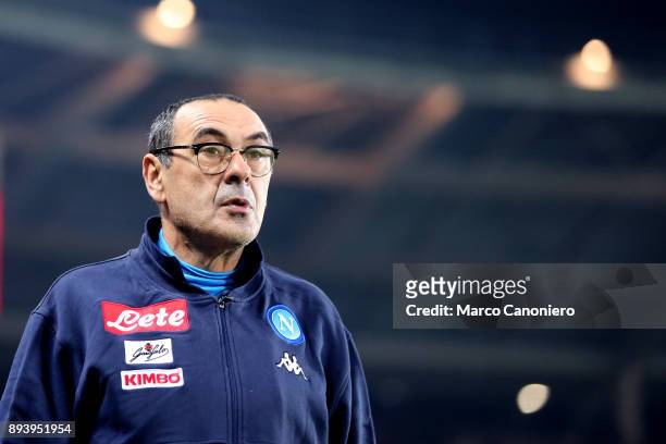 Maurizio Sarri, head coach of Ssc Napoli, looks on before the Serie A football match between Torino FC and Ssc Napoli. Ssc Napoli wins 3-1 over...