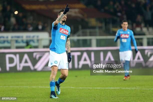Marek Hamsik of Ssc Napoli celebrate after scoring 115th goal with Ssc Napoli reaching Diego Armando Maradona during the Serie A football match...