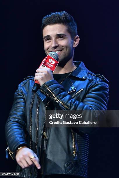 Jake Miller speaks onstage during 93.3 FLZ's Jingle Ball 2017 at Amalie Arena on December 16, 2017 in Tampa, Florida.