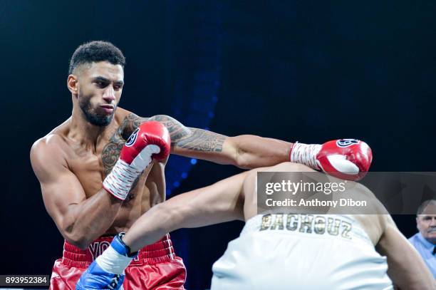 Tony Yoka and Ali BAGHOUZ during the event La Conquete at La Seine Musicale on December 16, 2017 in Boulogne-Billancourt, France.