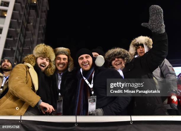 Fans cheer as the Ottawa Senators take on the Montreal Canadiens during the 2017 Scotiabank NHL100 Classic at Lansdowne Park on December 16, 2017 in...