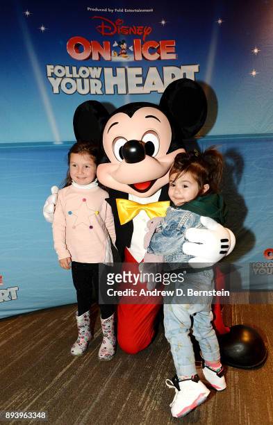 Mickey Mouse and guests attend Disney On Ice: Follow Your Heart at Staples Center on December 16, 2017 in Los Angeles, California.