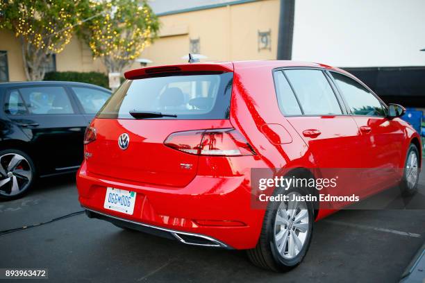 View of the atmosphere during the Volkswagen Holiday Drive-In Event at Releigh Studios in Los Angeles, California on December 16, 2017.