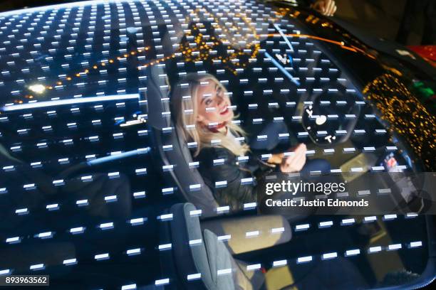 Julianne Hough attends the Volkswagen Holiday Drive-In Event at Releigh Studios in Los Angeles, California on December 16, 2017.