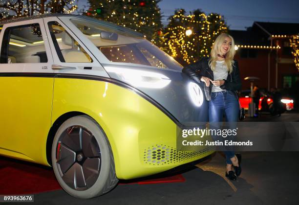 Julianne Hough attends the Volkswagen Holiday Drive-In Event at Releigh Studios in Los Angeles, California on December 16, 2017.