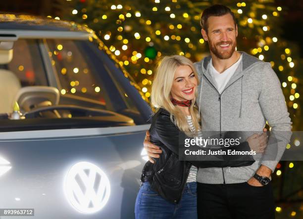Julianne Hough and Brooks Laich attend the Volkswagen Holiday Drive-In Event at Releigh Studios in Los Angeles, California on December 16, 2017.