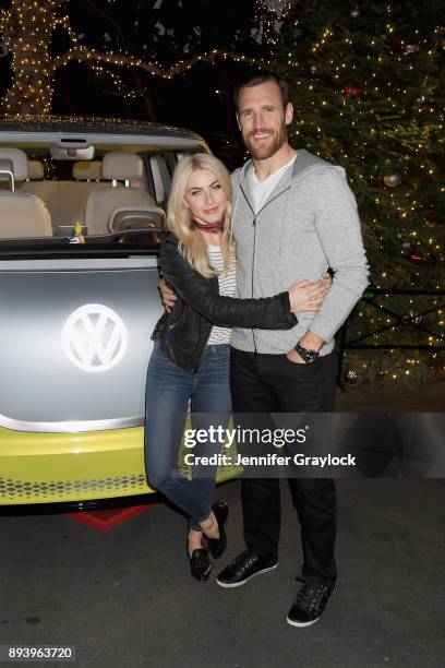 Julianne Hough and Brooks Laich attend the Volkswagen Holiday Drive-In Event at Releigh Studios in Los Angeles, California on December 16, 2017.