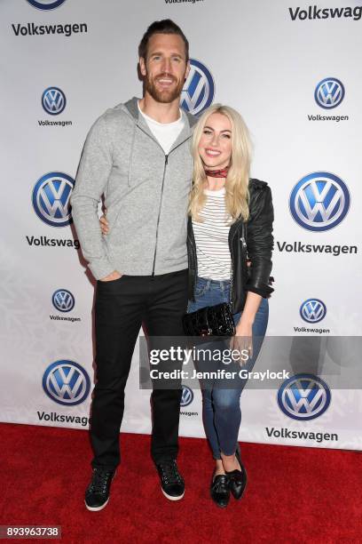 Brooks Laich and Julianne Hough attend the Volkswagen Holiday Drive-In Event at Releigh Studios in Los Angeles, California on December 16, 2017.