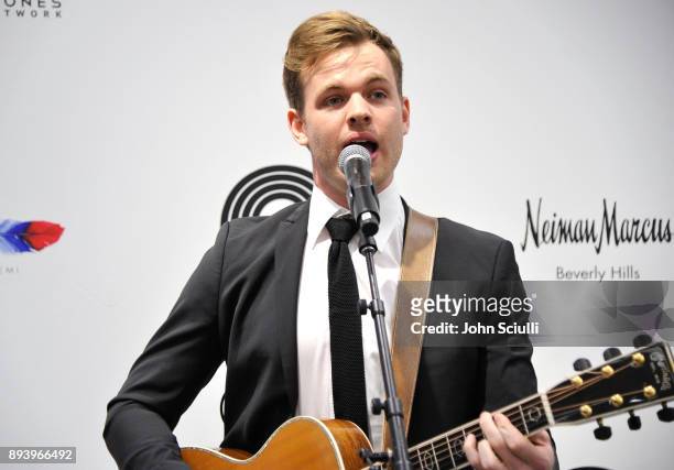 Clark Beckham performs during Buscemi x Quincy Exclusive Launch at Neiman Marcus Beverly Hills on December 16, 2017 in Beverly Hills, California.