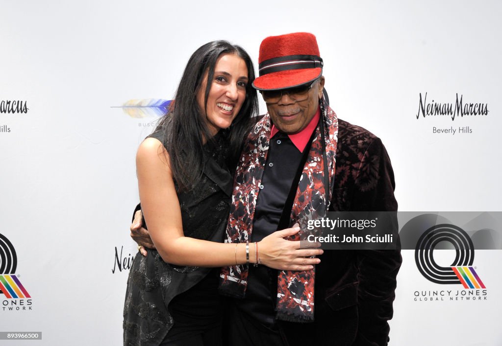 CEO of Buscemi Rebecca Damavandi and Quincy Jones attend Buscemi x