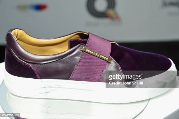 Buscemi footwear on display at Buscemi x Quincy Exclusive Launch at Neiman Marcus Beverly Hills on December 16, 2017 in Beverly Hills, California.