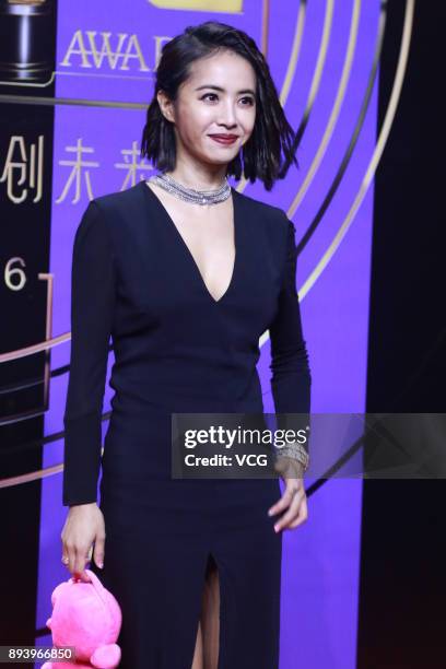 Singer Jolin Tsai poses at red carpet of the 11th Migu Music Awards ceremony on December 16, 2017 in Shanghai China.