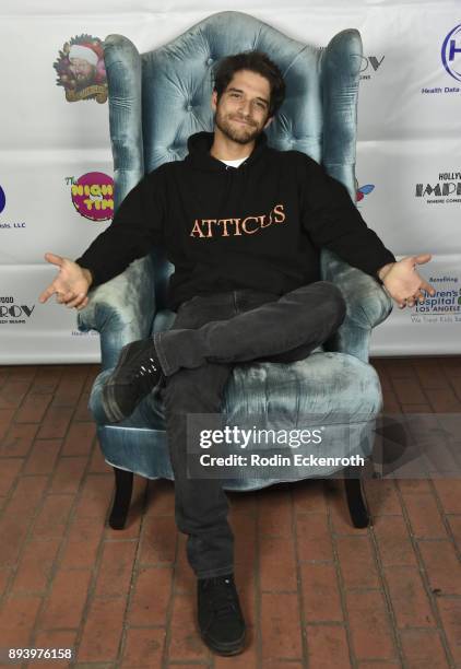 Actor Tyler Posey attends "The Night Time Show" Holiday Special benefiting Children's Hospital Los Angeles hosted by Stephen Kramer Glickman at...
