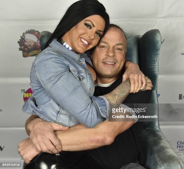 Rob Van Dam and Katie Forbes attend "The Night Time Show" Holiday Special benefiting Children's Hospital Los Angeles hosted by Stephen Kramer...