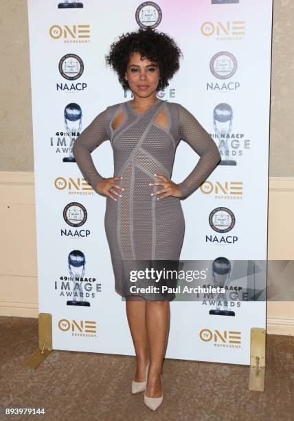 Actresss Amirah Vann attends the 49th NAACP Image Awards Nominees' luncheon at The Beverly Hilton Hotel on December 16, 2017 in Beverly Hills,...