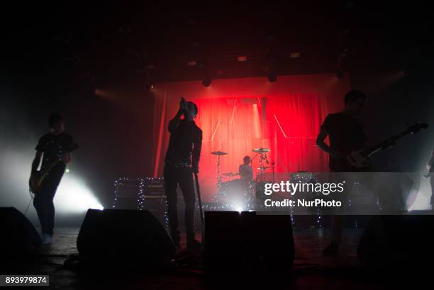 British indie rock band Shed Seven perform on stage at O2 Academy Brixton, London on December 16, 2017. The band has released a brand new album...