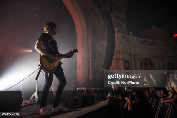 British indie rock band Shed Seven perform on stage at O2 Academy Brixton, London on December 16, 2017. The band has released a brand new album...