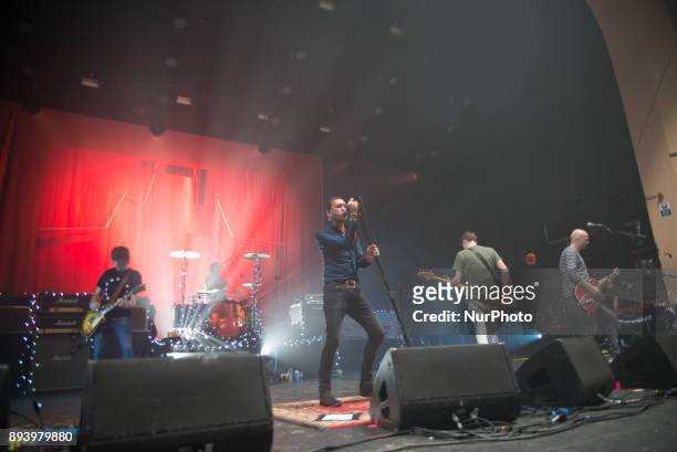 British indie rock band Shed Seven perform on stage at O2 Academy Brixton, London on December 16, 2017. The band has released a brand new album...