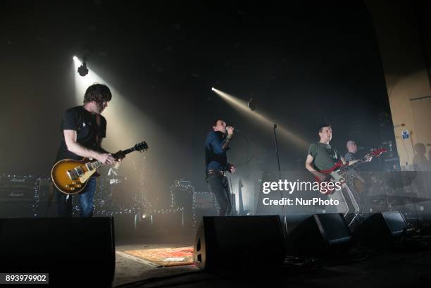 British indie rock band Shed Seven perform on stage at O2 Academy Brixton, London on December 16, 2017. The band has released a brand new album...