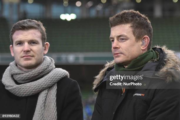 Brian O'Driscoll and Gordon D'Arcy ahead of the European Rugby Champions Cup match between Leinster and Exeter Chiefs, at Aviva Stadium in Dublin....