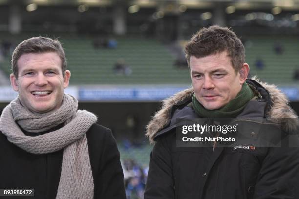 Brian O'Driscoll and Gordon D'Arcy ahead of the European Rugby Champions Cup match between Leinster and Exeter Chiefs, at Aviva Stadium in Dublin....