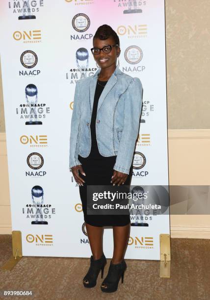 Writer Erica Anderson attends the 49th NAACP Image Awards Nominees' luncheon at The Beverly Hilton Hotel on December 16, 2017 in Beverly Hills,...