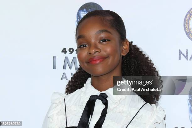 Actresss Marsai Martin attends the 49th NAACP Image Awards Nominees' luncheon at The Beverly Hilton Hotel on December 16, 2017 in Beverly Hills,...