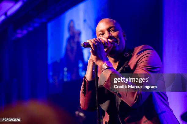 Singer Tyrese Gibson performs onstage during the 34th Annual UNCF Atlanta Mayor's Masked Ball at Atlanta Marriott Marquis on December 16, 2017 in...