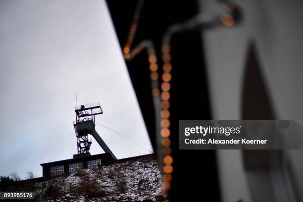 General view of the Rammelsberg mine which offers a two day underground Christmas market in the former Rammelsberg mine on December 16, 2017 in...