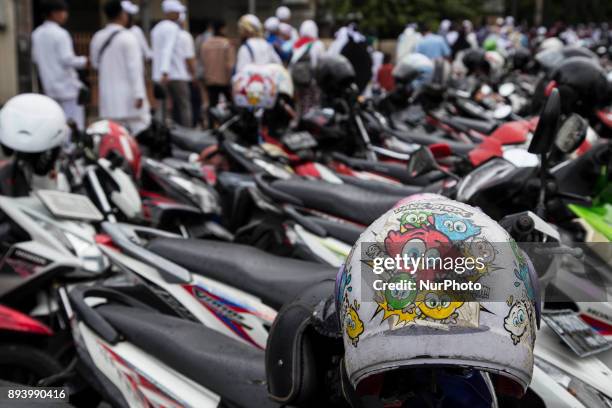 Arround 30,000 Indonesian protest against the United States' decision to recognize Jerusalem as the Capital of Israel on December 17, 2017 in...