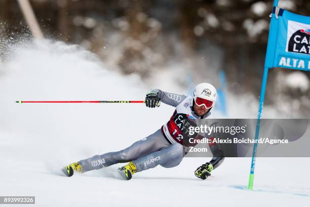 Thomas Fanara of France competes during the Audi FIS Alpine Ski World Cup Men's Giant Slalom on December 17, 2017 in Alta Badia, Italy.