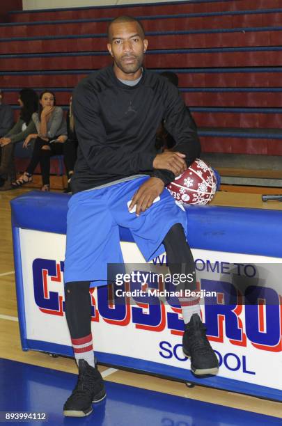 Anthony Locke poses for portrait at Baron Davis hosts Black Santa Celebrity Basketball Fundraiser on December 16, 2017 in Santa Monica, California.