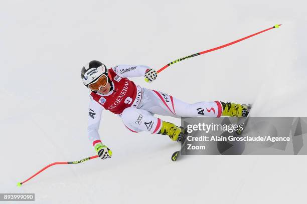 Nicole Schmidhofer of Austria competes during the Audi FIS Alpine Ski World Cup Women's Super G on December 17, 2017 in Val-d'Isere, France.