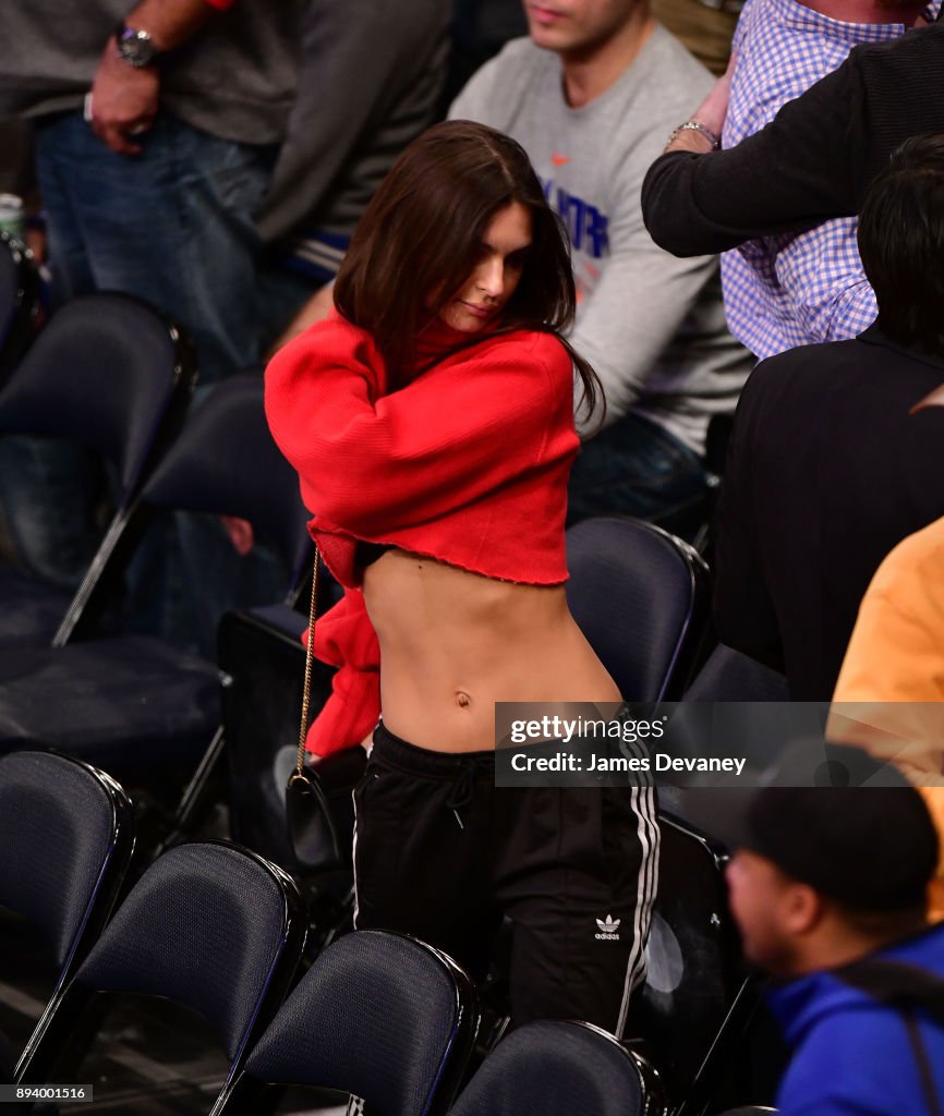Celebrities Attend The New York Knicks Vs Oklahoma City Thunder Game